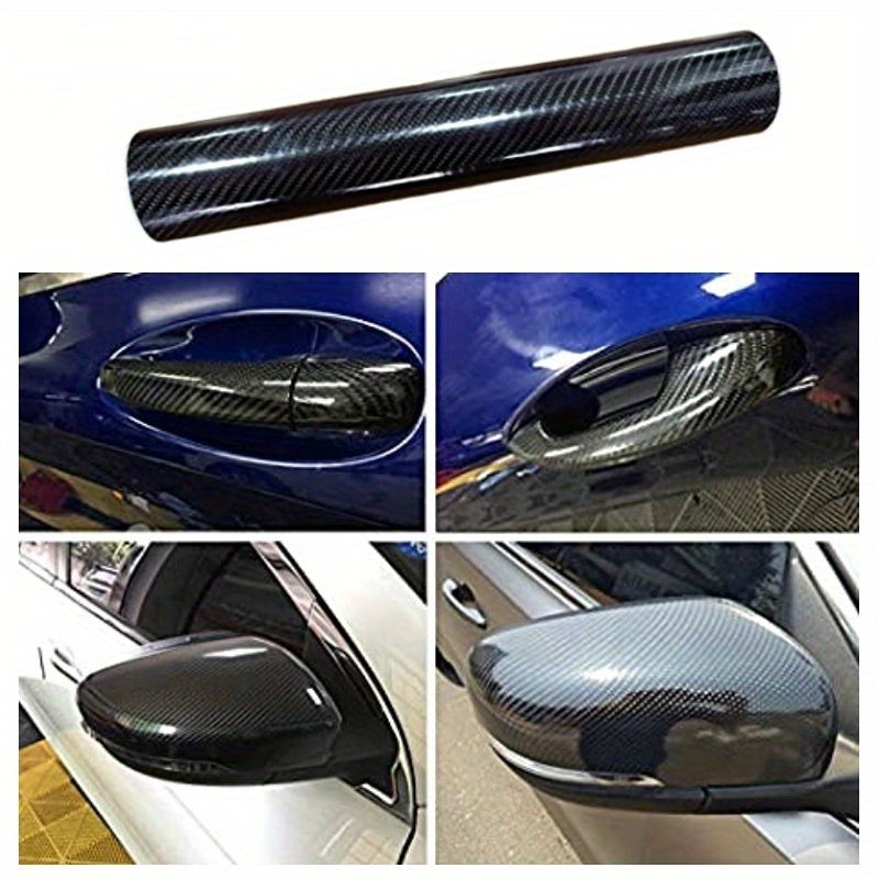 Carbon Fibre Gloss Wrap - 30X152cm, Waterproof, Suitable for Cars/Motorcycles, Interior and Exterior