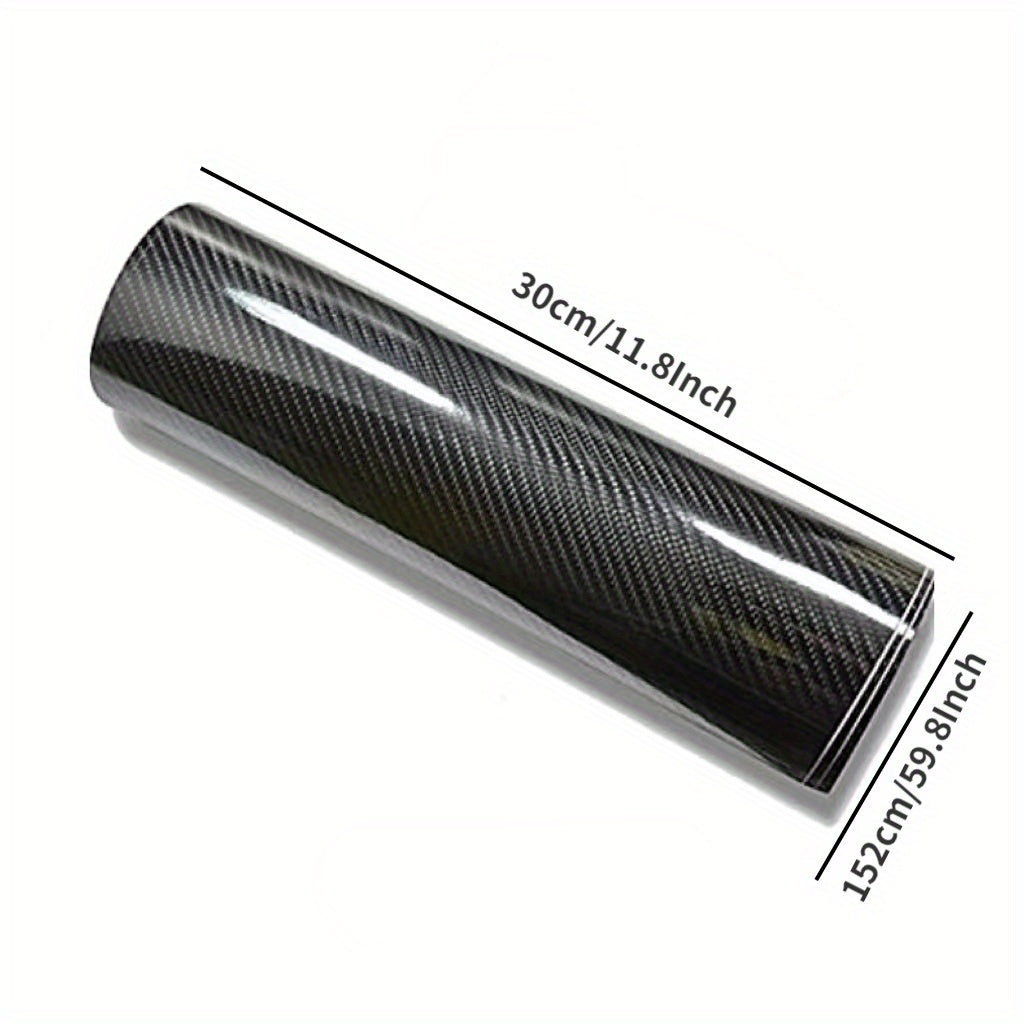 Carbon Fibre Gloss Wrap - 30X152cm, Waterproof, Suitable for Cars/Motorcycles, Interior and Exterior