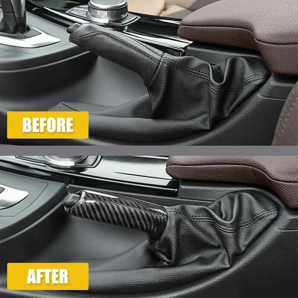 BMW 1, 2, 3, 4, 5, 6 Series E46, E90, F10, F30, F20, E81, E87 - Black / Carbon Fibre Handrake Cover